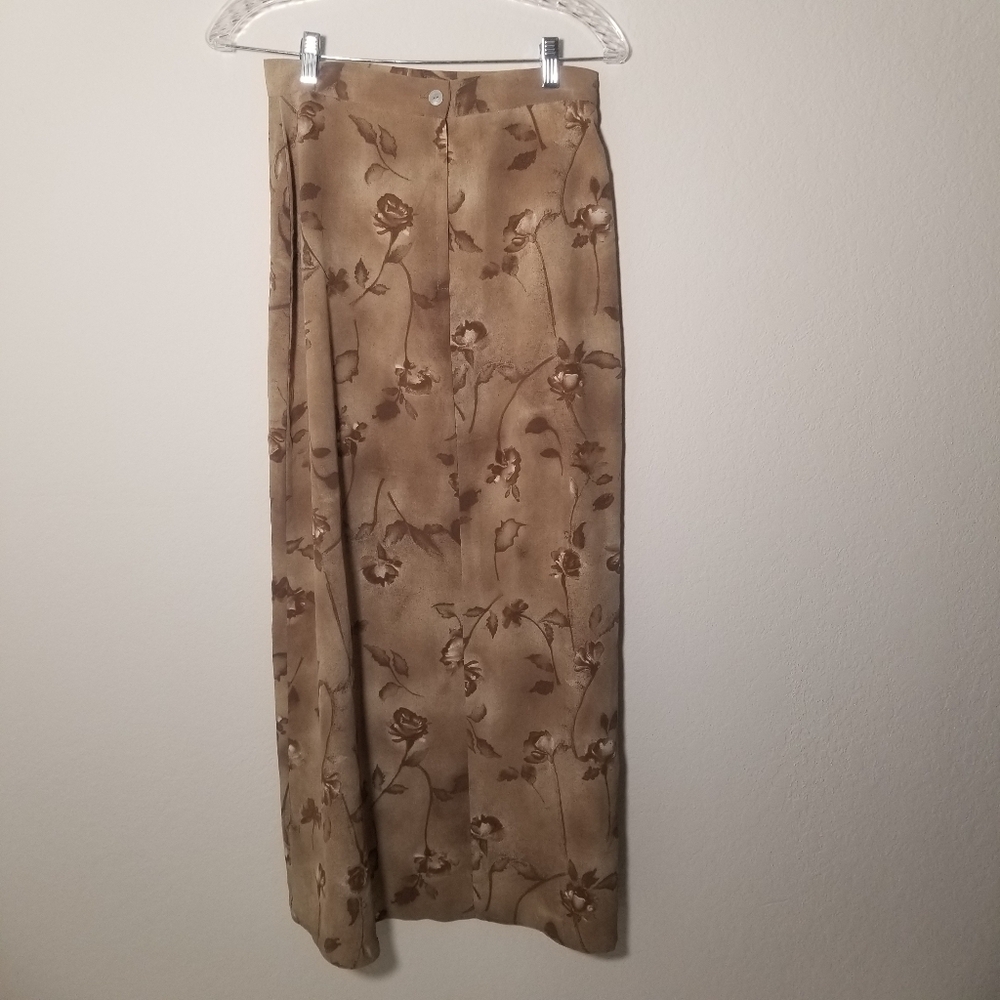 Floral Tan Skirt - Picture 2 of 2